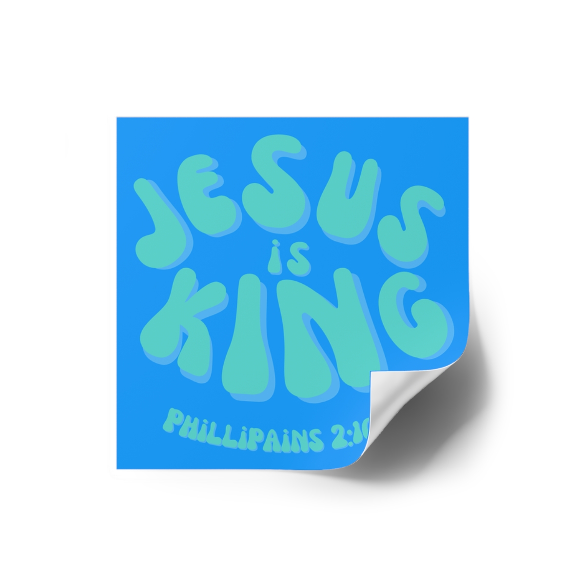 75378-21.jpg Jesus is King Square Stickers, IndoorOutdoor