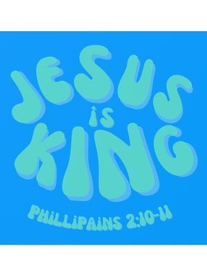 Jesus is King Square Stickers, IndoorOutdoor