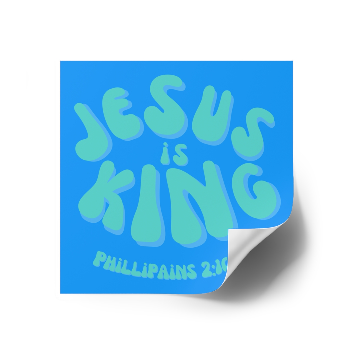75379-21.jpg Jesus is King Square Stickers, IndoorOutdoor