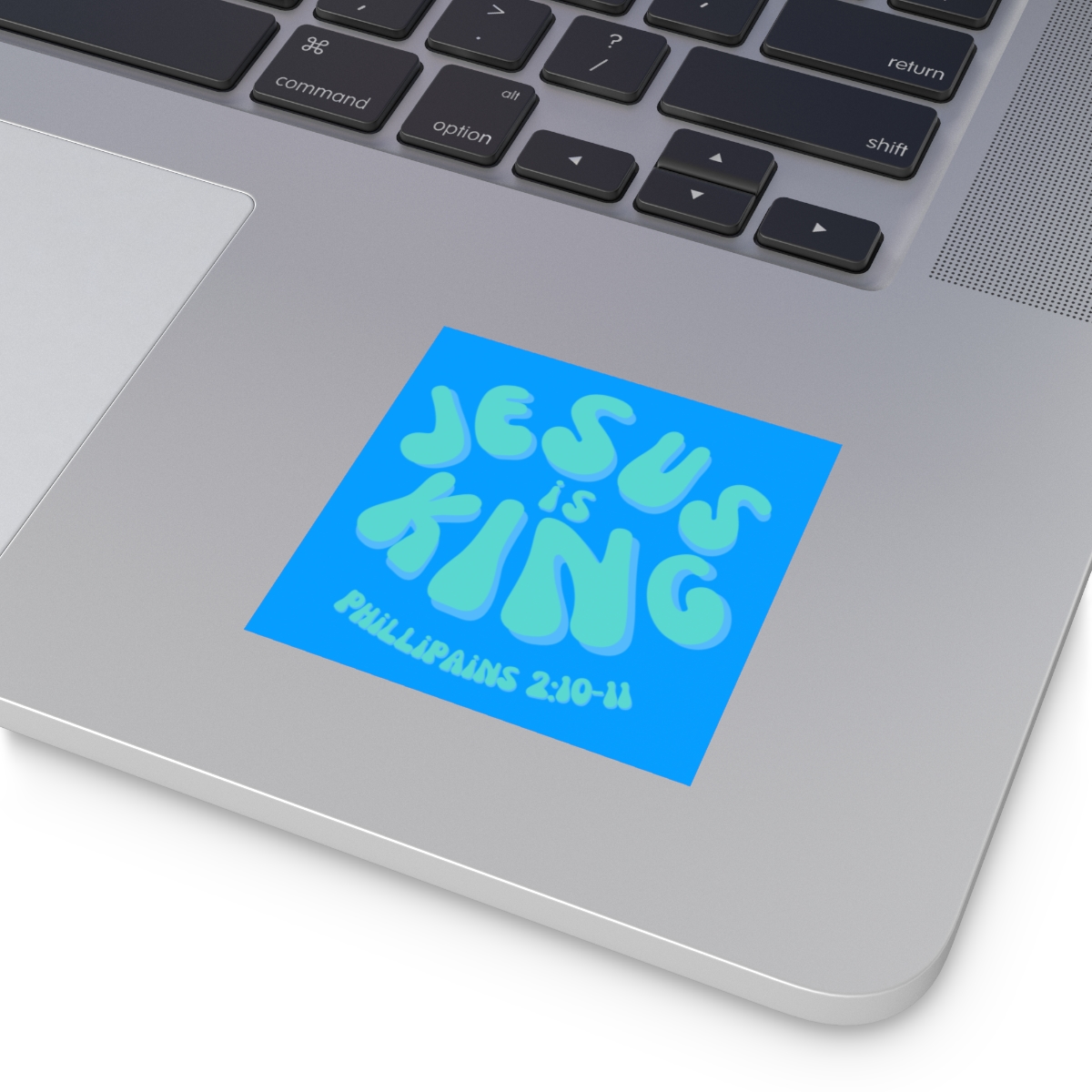 75379-22.jpg Jesus is King Square Stickers, IndoorOutdoor