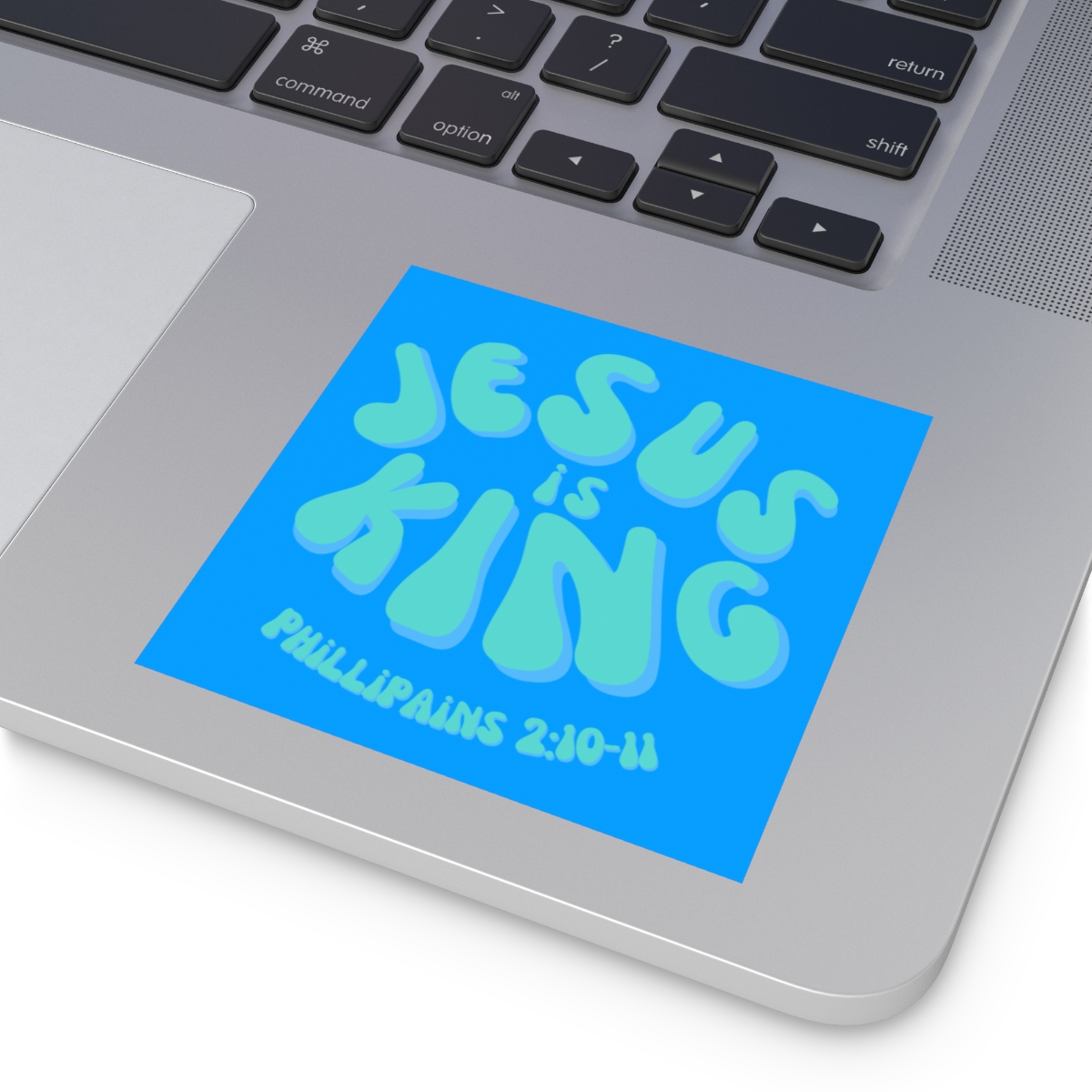 75380-22.jpg Jesus is King Square Stickers, IndoorOutdoor