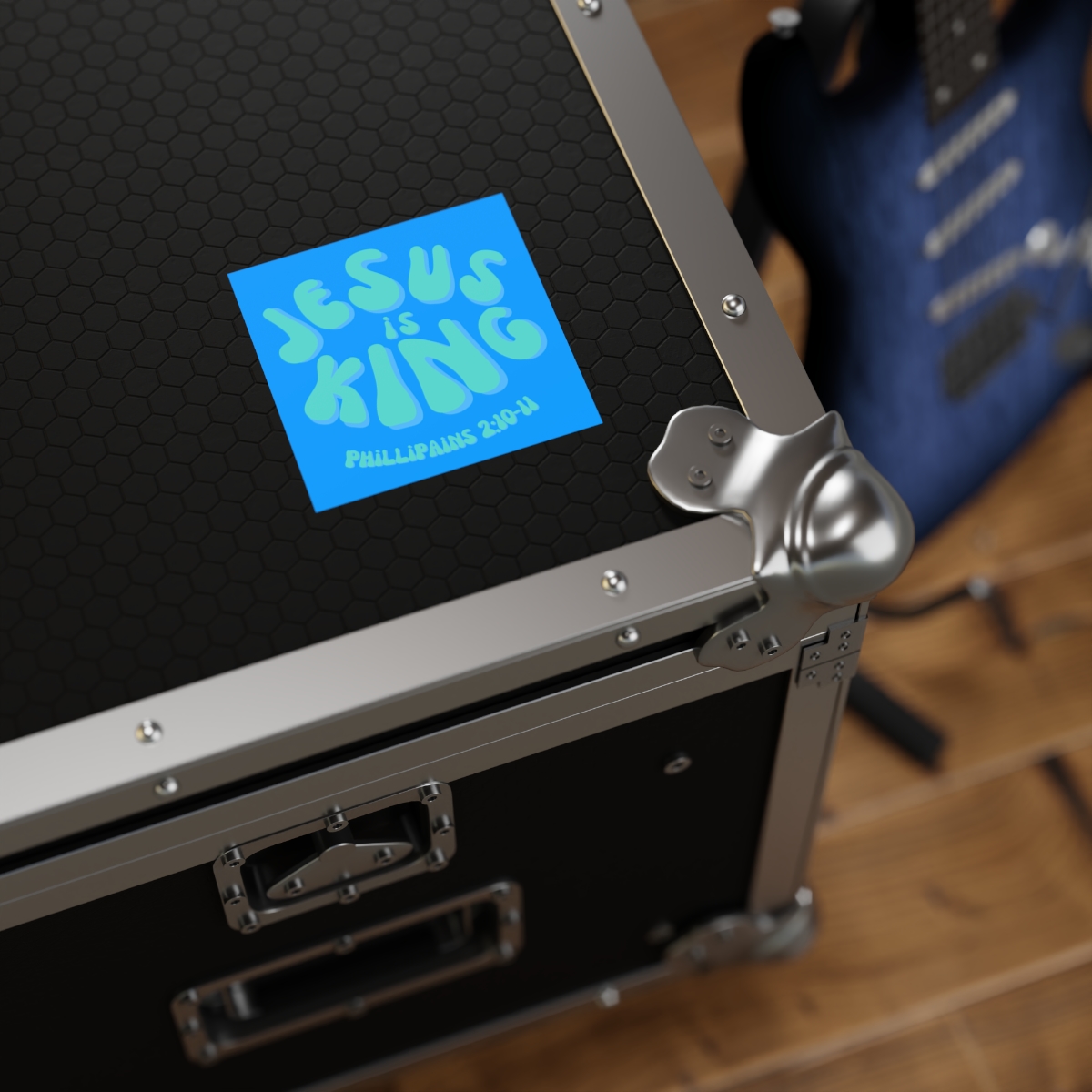 75380-24.jpg Jesus is King Square Stickers, IndoorOutdoor