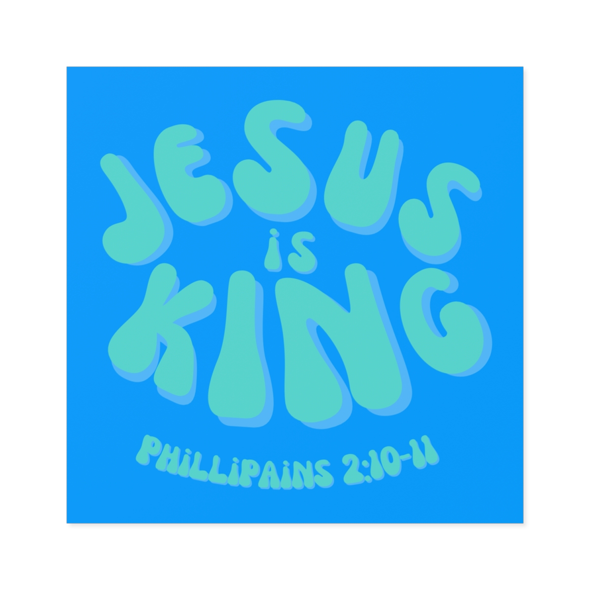 75381-12.jpg Jesus is King Square Stickers, IndoorOutdoor
