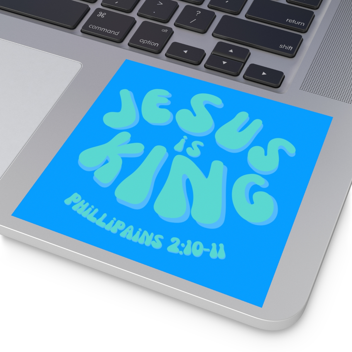 75381-13.jpg Jesus is King Square Stickers, IndoorOutdoor
