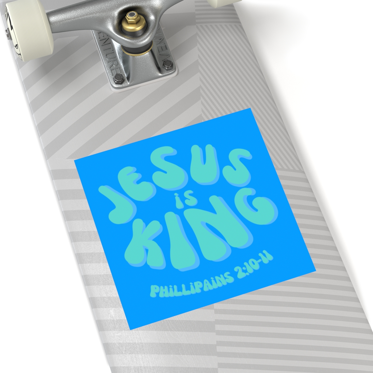 75381-14.jpg Jesus is King Square Stickers, IndoorOutdoor