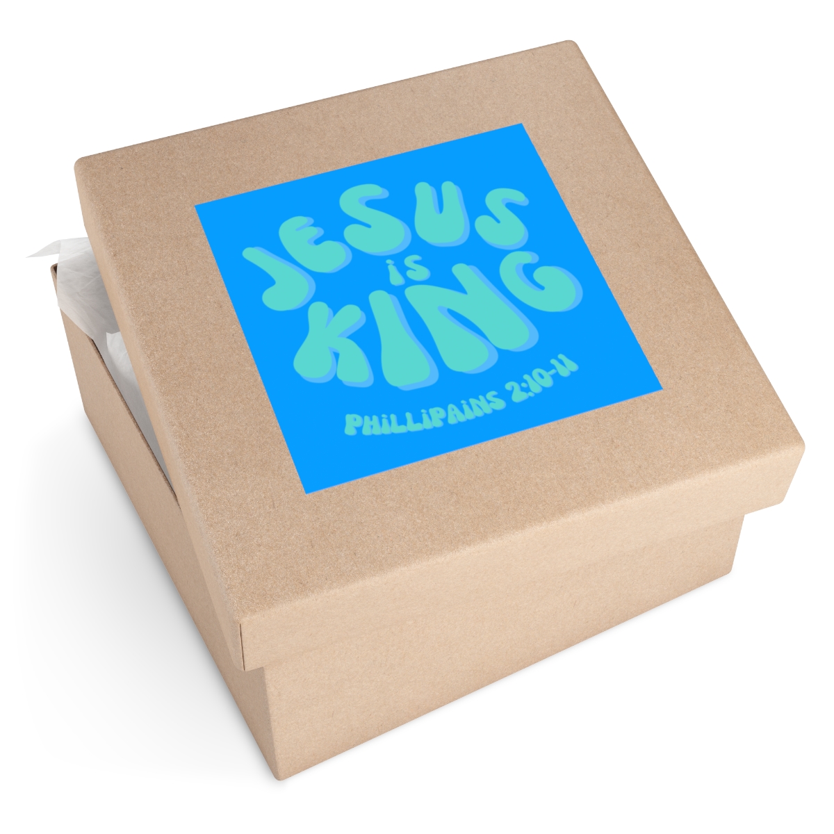 75382-22.jpg Jesus is King Square Stickers, IndoorOutdoor