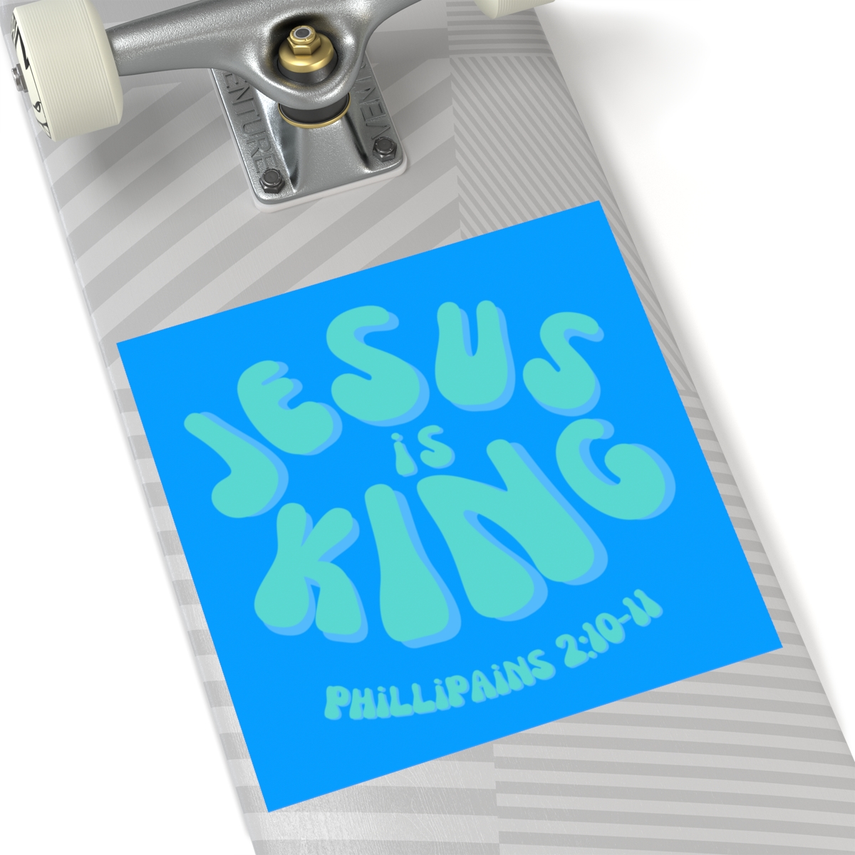 75382-23.jpg Jesus is King Square Stickers, IndoorOutdoor