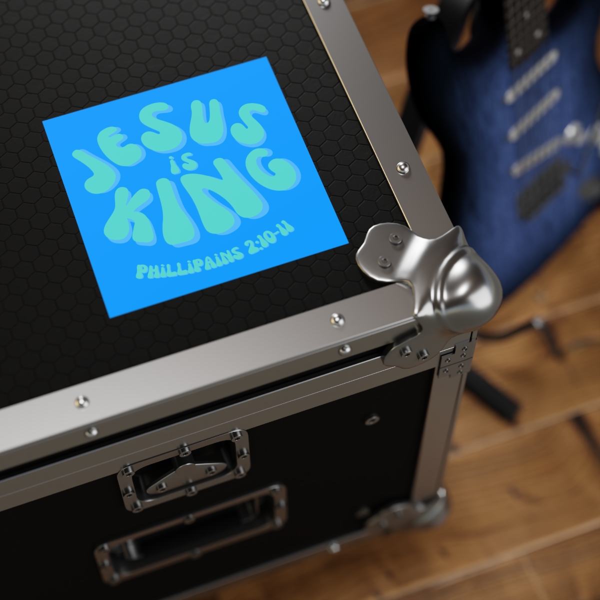 75382-24.jpg Jesus is King Square Stickers, IndoorOutdoor