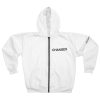Changes/White Unisex Zip Fleece Jacket Hoodie (AOP)