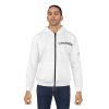 Changes/White Unisex Zip Fleece Jacket Hoodie (AOP)