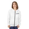 Changes/White Unisex Zip Fleece Jacket Hoodie (AOP)
