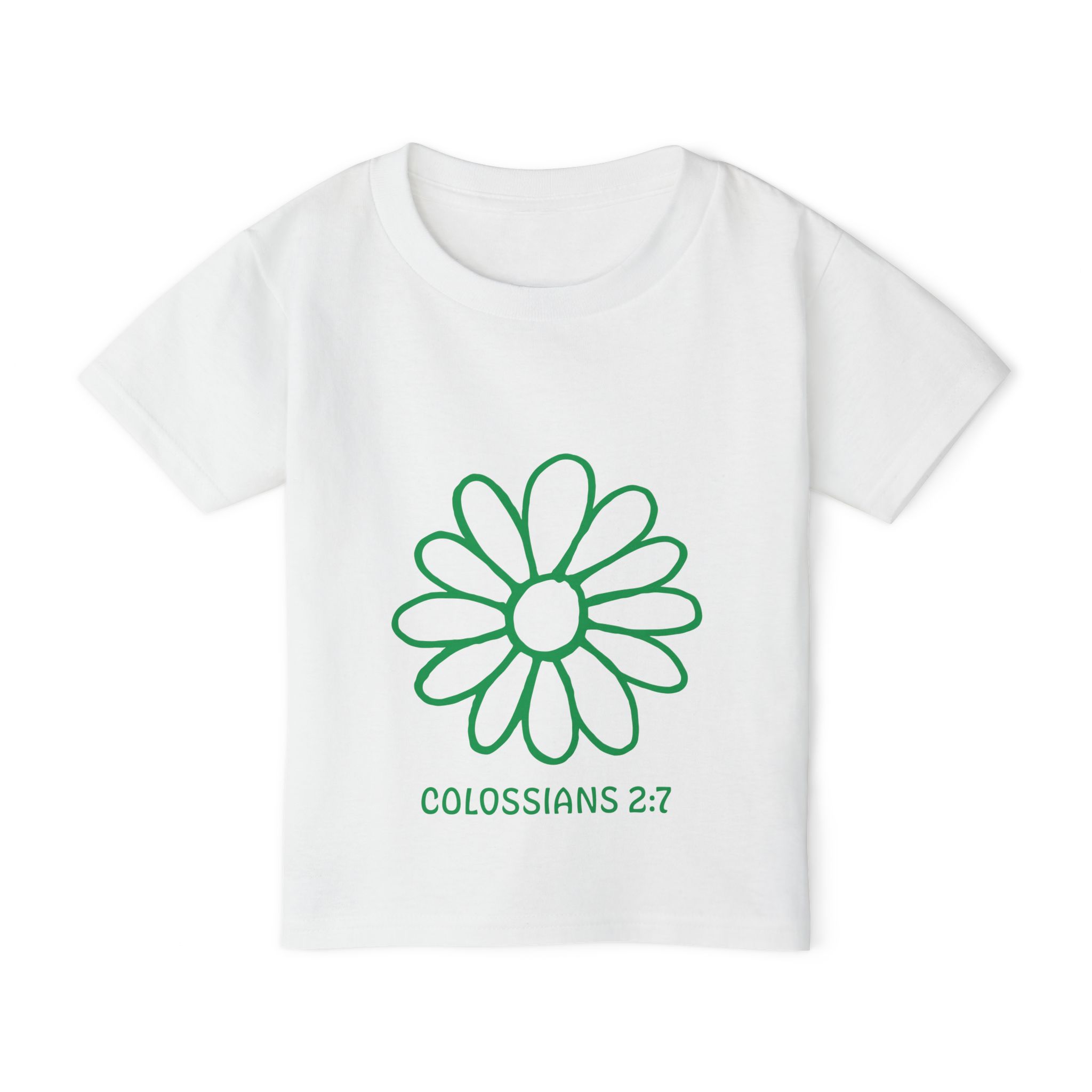 Toddler T‑Shirt — 'Grow' Daisy with Colossians 2:7 Kids Christian Tee