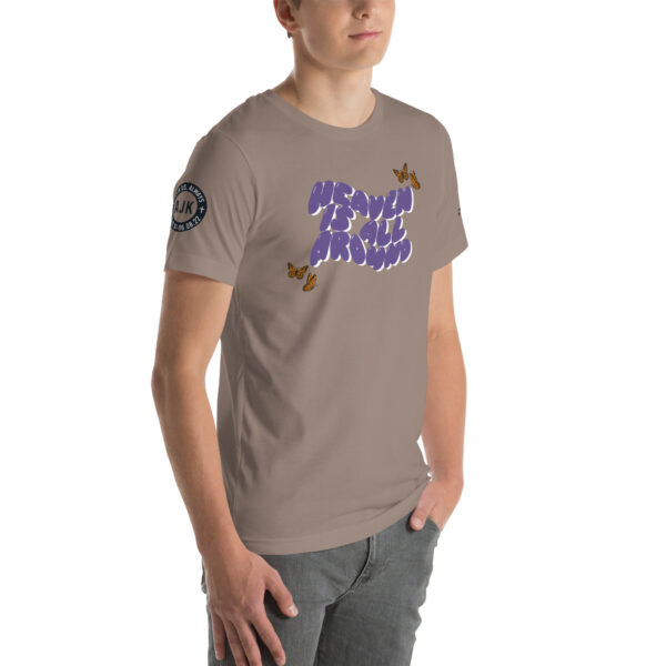 "Heaven is All Around" Unisex t-shirt - Pebble Brown