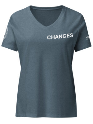 Changes Women’s relaxed v-neck t-shirt (Heather Slate)